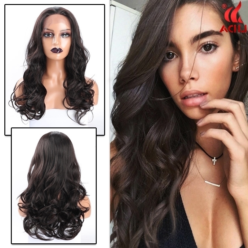 

fiber Wig lace chemical headgear long curly hair, #1b