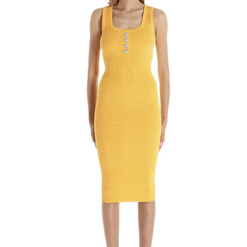 

HIGH STREET Fashion Designer Style Women' Sleeveless Brief Stretch Knit Tank Dress 210521, Black