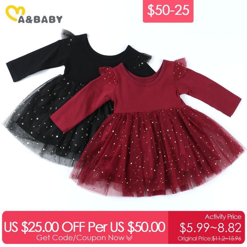 

Girl's Dresses Ma&Baby $50-25 1-5Y Valentines Day Toddler Kid Child Girls Dress Long Sleeve Sequins Tutu Party Spring Autumn Costumes, Red;yellow
