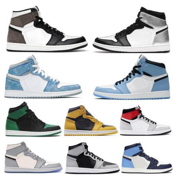 

Jumpman 1 1s Basketball Shoes High Designer Hyper Royal Dark Mocha Patina Seafoam Pollen University Blue Obsidian UNC Toe 2021 Men Women Sneakers, Sky blue