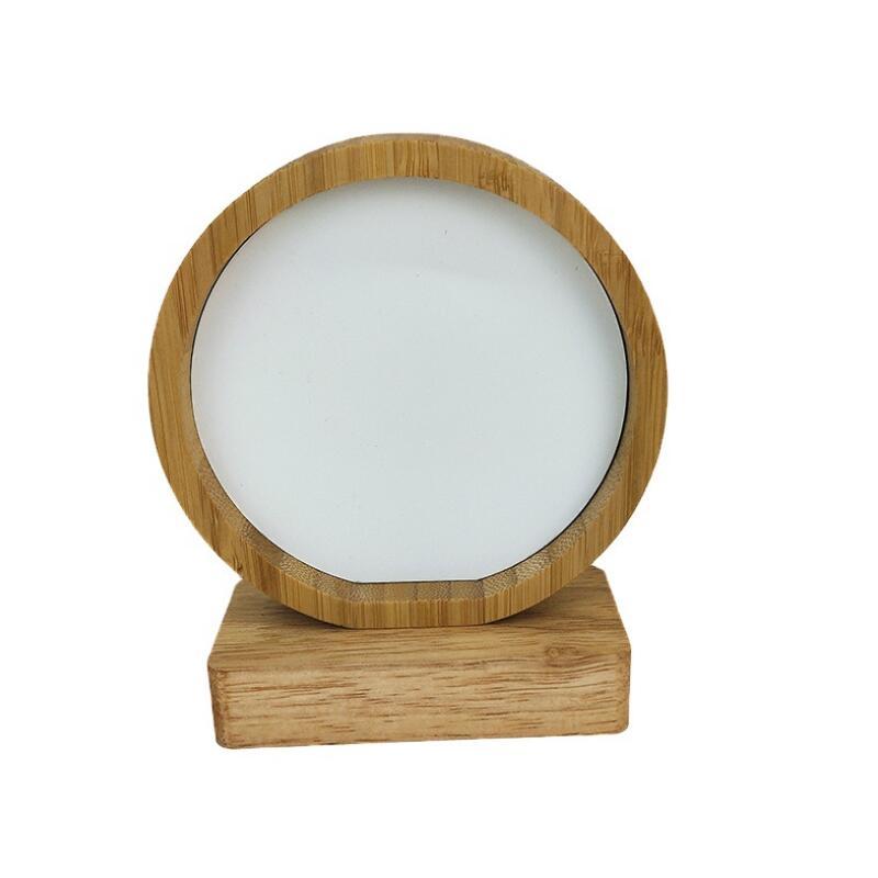 

2021 Thermal Transfer Bamboo Photo Frames Crafts Sublimation Blank Picture Rahmen for Christmas Gifts Desktop Decoration