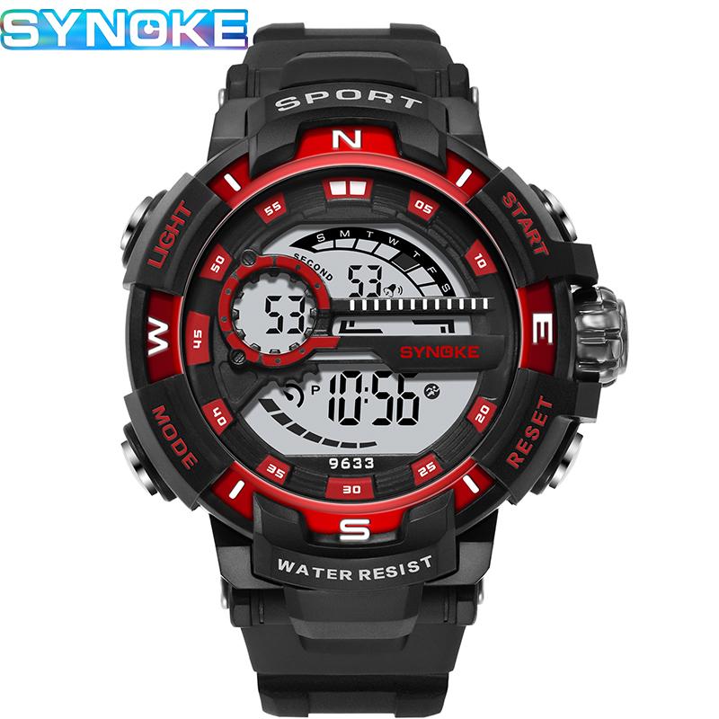 

Mens Digital Watch Sport Wrist Watches Men 5bar Waterproof Electronic Clock Male G Military Style LED Reloj Hombre 9633 Wristwatches, Gold