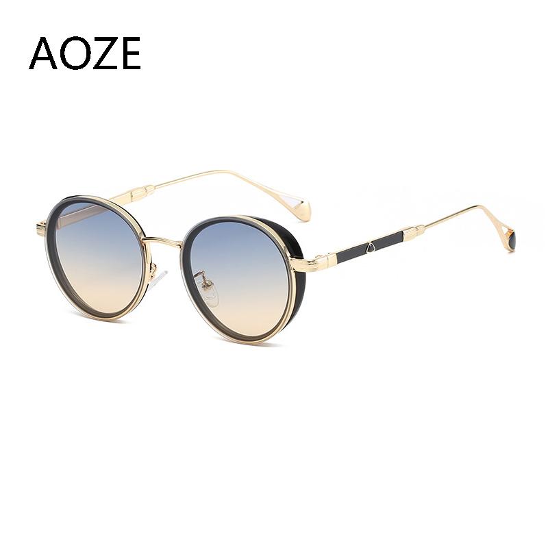 

Sunglasses 2022 Fashion Cool Unique Round Steam Punk Style Gradient Vintage Classic Brand Design Unisex Sun Glasses Shades UV