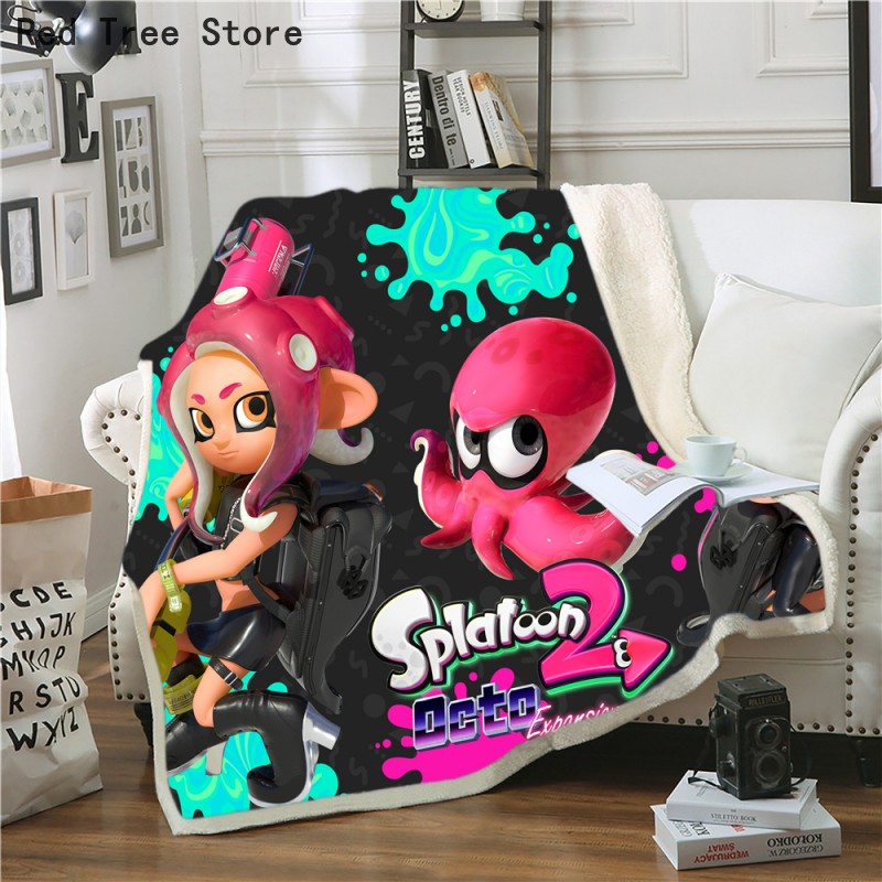 

Splatoon Cartoon Game 3D Print Blanket Funny Character Soft Sofa Bed Cover Home Textile Dreamlike Style Gift For Kids Boy Girl