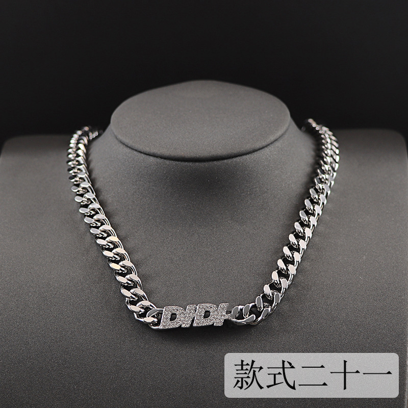 

New designed fashion alphabet pendants with diamonds crystal pearl letters chain women necklace Celebrity female luxurious jewelry high quality ZN0188