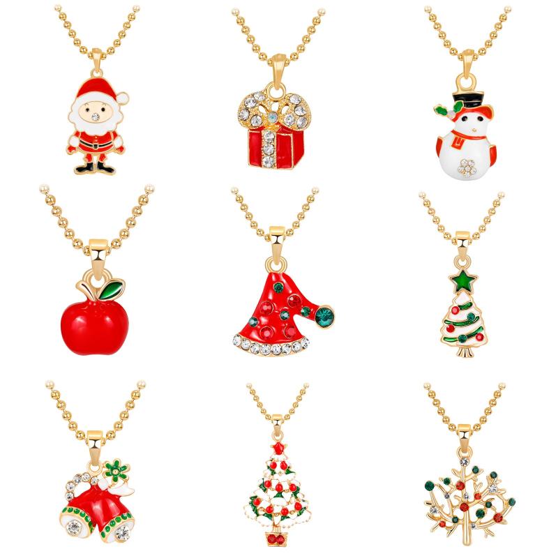 

Chokers Christmas Pendant Necklaces For Women Golden Color Necklace Charm Fashion Jewelry Accessories Gifts Girls Ketting
