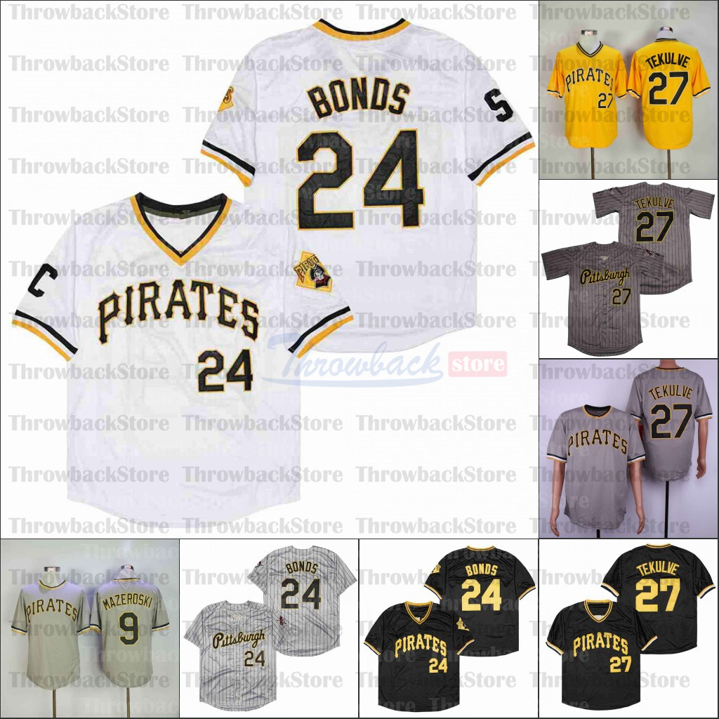 

Retro Baseball 1960 1962 and 1986 Home Jersey 9 MAZEROSKI 39 PARKER 27 TEKULVE 24 BONDS, As photo