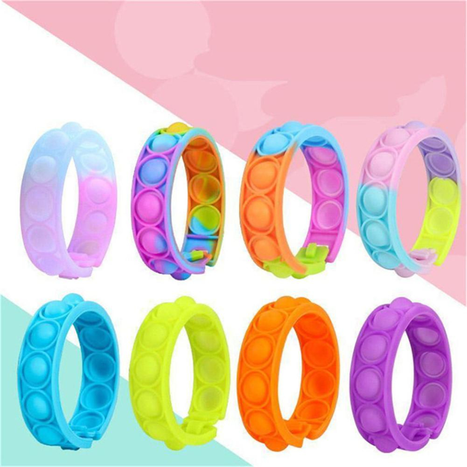 

DHL Decompression toy Bracelet Press Bubble Photosensitive Color Change Puzzle SensoryToy For Kids Fidget Vent Toys