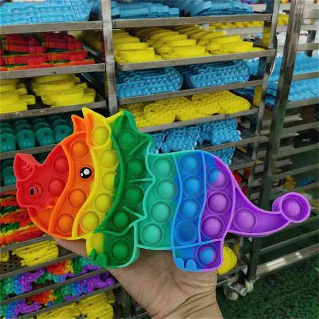 

Rainbow Triangle Dragon Pioneer Fidget Toys Push Pop Silicone Bubble Decompression Poppers Autism Special Needs Reliever Stress Squeeze Toy G50KJYH