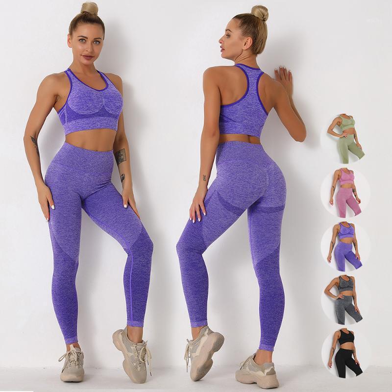 

Yoga Outfit Two-piece Set Ins Seamless Knitting Bra Suit Sexy Hip Fitness Pants Women' Running Sports Gym Workout Black