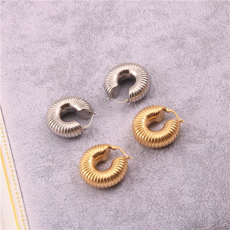 

Hoop & Huggie Fashion Jewelry Stainless Steel Gold Plated Snail Hollow Earrings