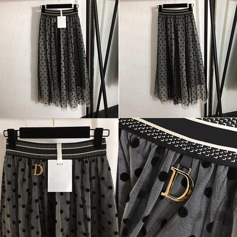 

High Waist Women Skirts Fashion Letter Jacquard Lady Skirt Party & Banquet Personality Charm Mesh Dresses, Gray