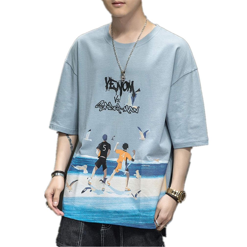 

Mens Cotton O-Neck Loose Fit Tops Skateboard Running Workout Athletic Shirt Casual Short Sleeve T-Shirts, Black