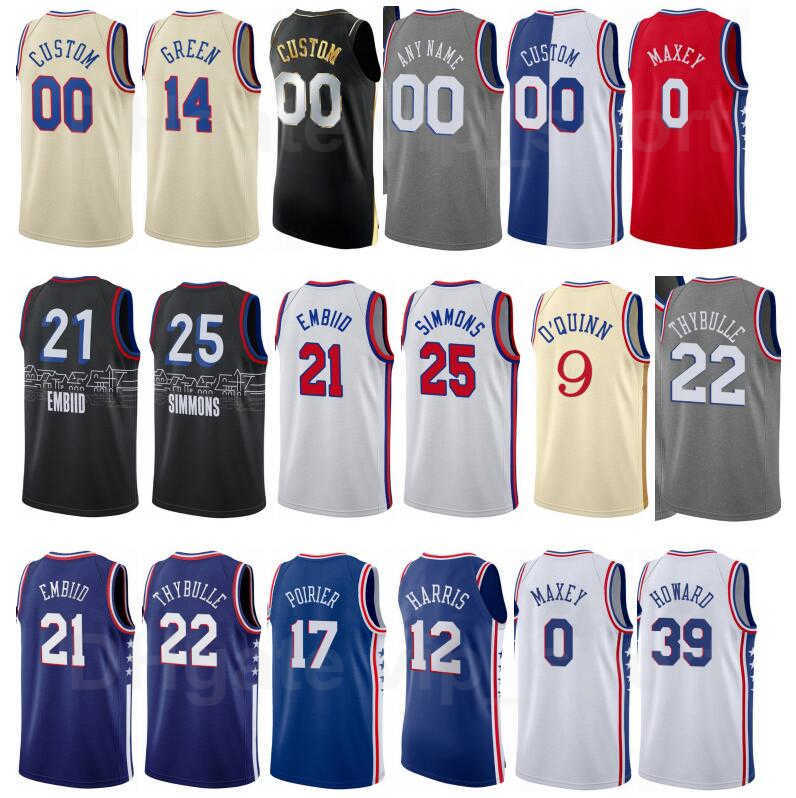 

Screen Print Basketball Ben Simmons Jersey 25 Seth Curry 31 Mike Scott 1 Dwight Howard 39 Danny Green 14 Matisse Thybulle Isaiah Joe, Black