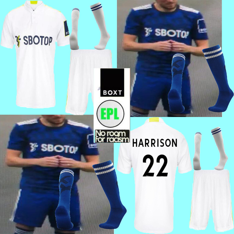 

20 21 22 Leeds soccer jerseys set United 2021 2022 HARRISON HERNANDEZ COSTA BAMFORD ALIOSKI CLARKE home football shirt uniforms +kids set, 2020 away