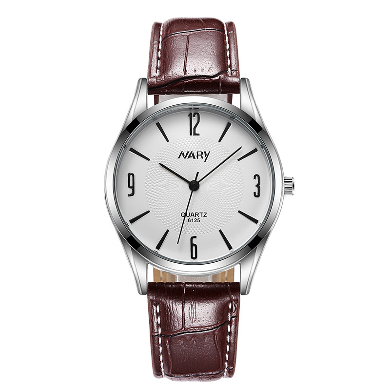 

Watchsc-New colorful simple Generous Watch sports style watches (brown belt silver)