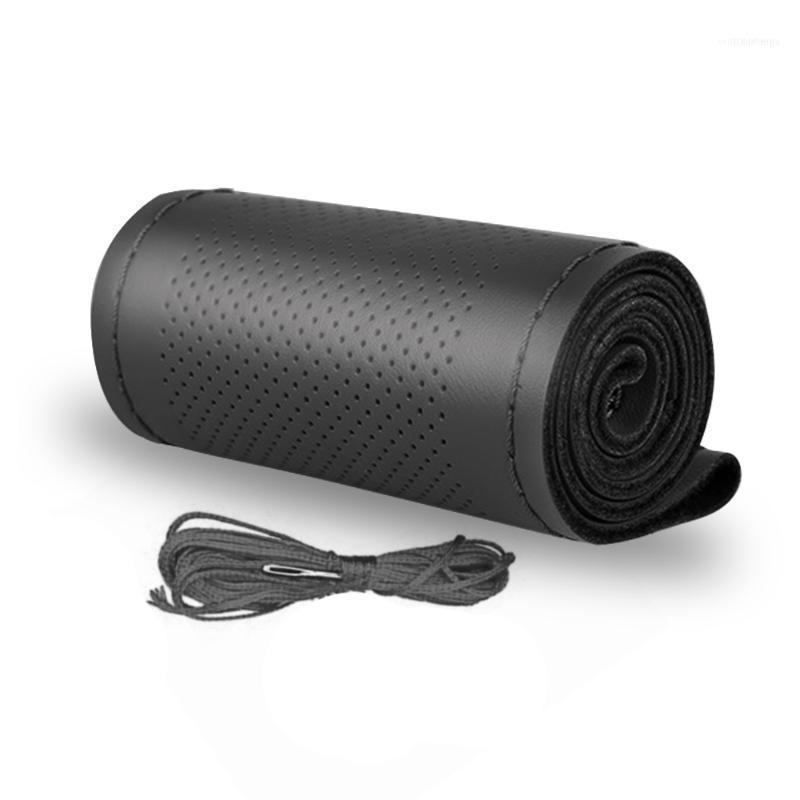 

Steering Wheel Covers GLCC DIY Cover Cowhide Texture Handmade Decoration Universal 38cm Braid Needle And Thread Auto Interior Accessory1