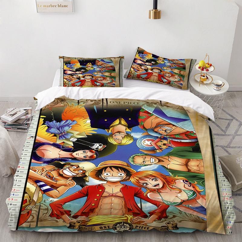 

Bedding Sets One Piece Set 2/3 Pieces Cover Anime Luffy Duvet Luxury Bed Quilt Cartoon Kids