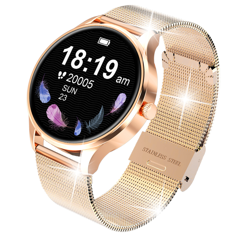 

2021 New IP68 Waterproof Smart Watch Women watch full circle screen Sleep Monitor Fashion Activity tracker Smartwatch For womeng, Black