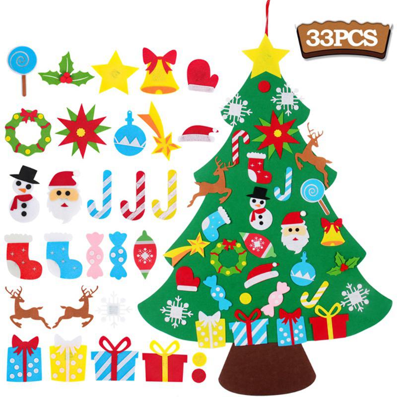 

Christmas Decorations Felt Tree Santa Claus Merry Decor For Home 2021 Navidad Natal Kesrt Cristmas Happy Year 2022