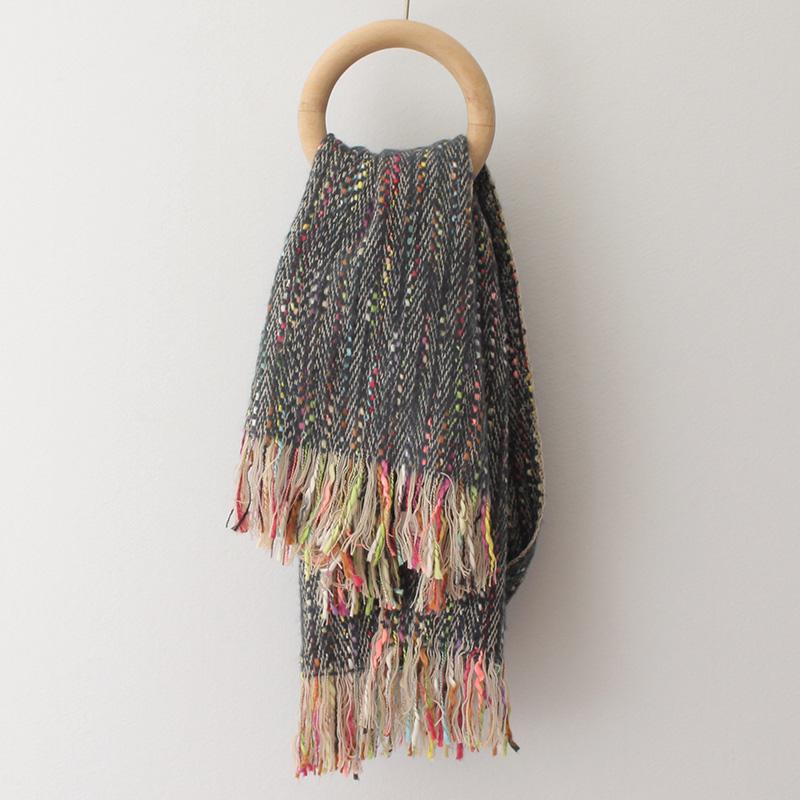 

Scarves Colorful Slub Yarn Faux Cashmere Scarf Women Winter Thick Warm Acrylic Blanket Pashmina Shawl Wraps Bufanda