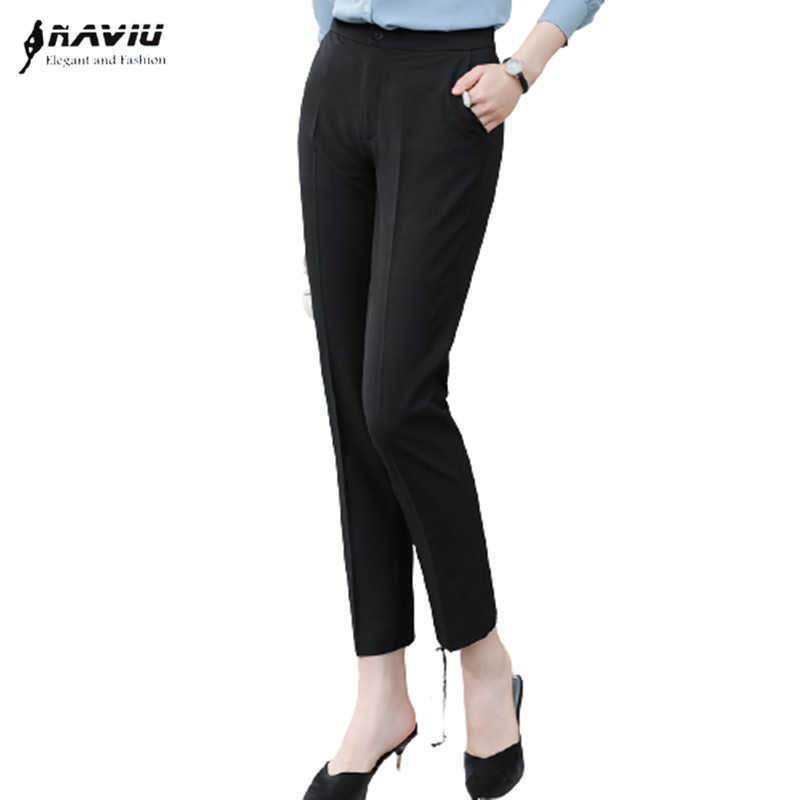 

Black Pant Spring Autumn Professional Formal Slim Office Ladies Ankle-Length Navy Blue 210604, Navy blue pants