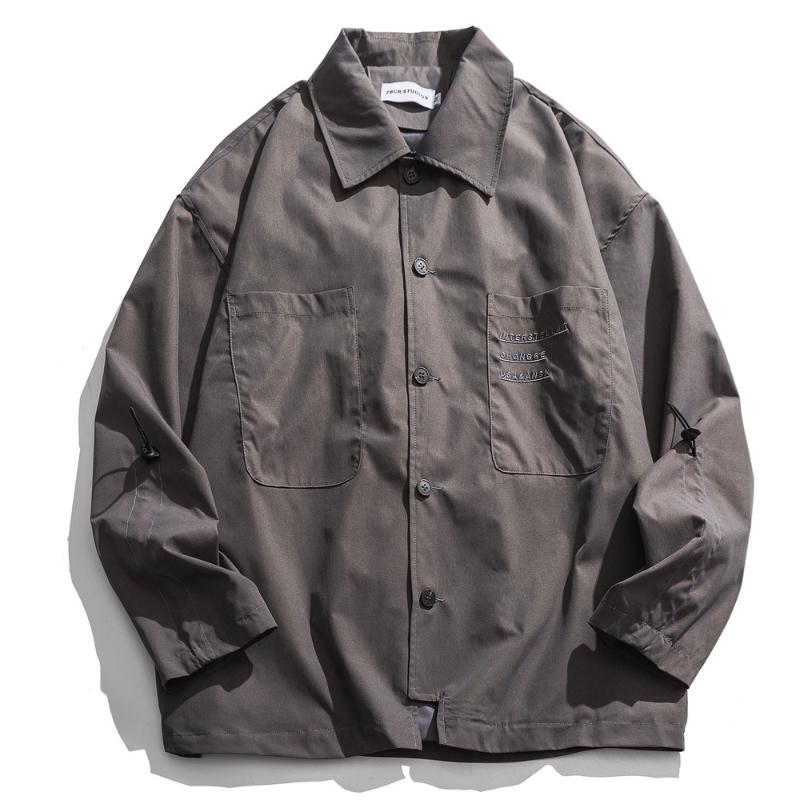

Men's Jackets Women Mens Men 2021 Hip Hop Solid Color Jacket Coats Fashion Casual Single-breasted Coaches Streetwear, Grey