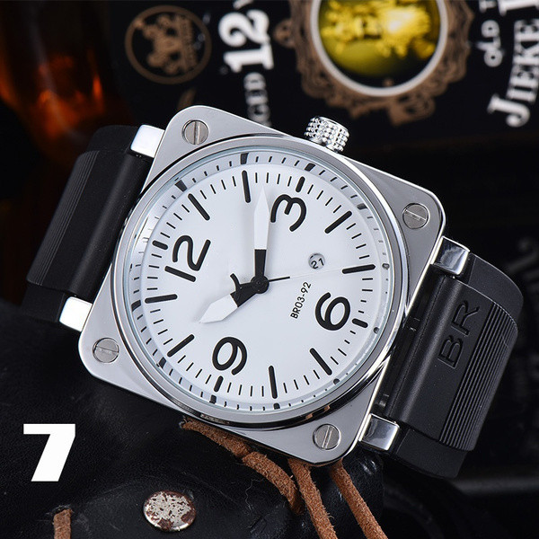 

2023 Three stitches luxury mens watches Quartz Watch Top luxury Brand Rubber belt Relogio Men fashion accessories high quality BR designer calendar