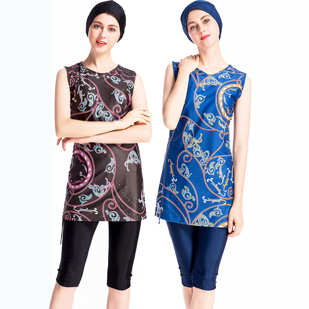 

Muslim Swimwear 3 Pieces Sets Islamic Women Beach Sun Protection Sports Suits Arab Modest Bathing Suit Swim Surf Wear Swimsuit