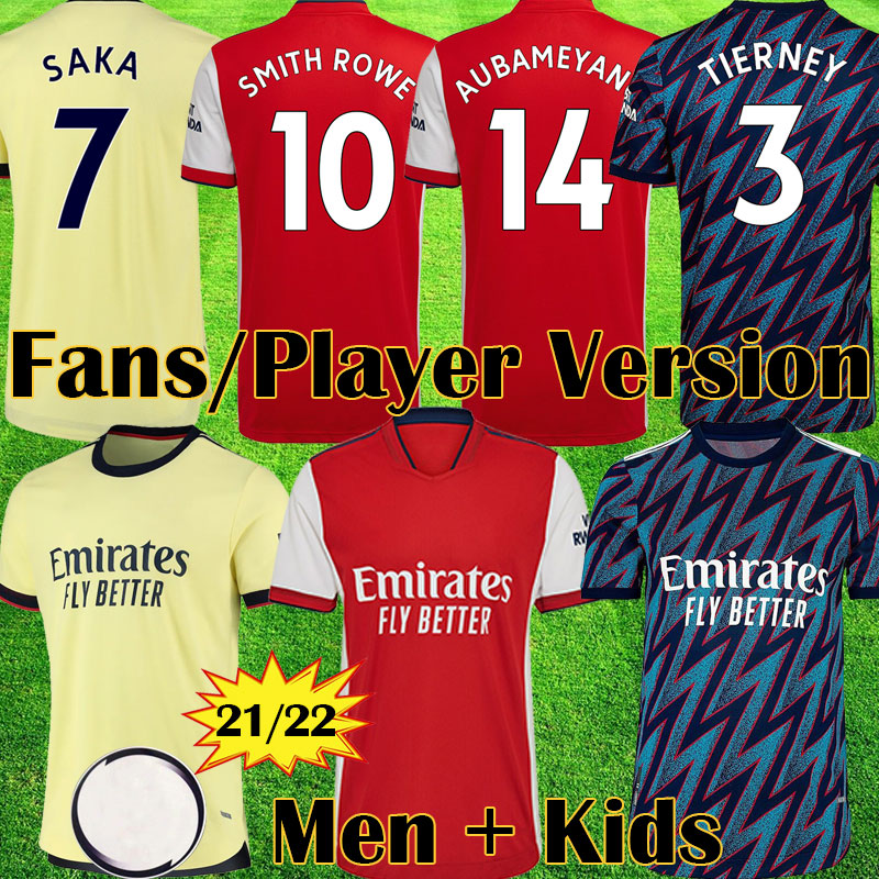 

Fans Player version Arsen soccer jerseys Gunners 21 22 SMITH ROWE 10 TAVARES PEPE SAKA THOMAS WILLIAN TIERNEY ARsenAL football shirt Men kit + Kids Equipment tops, Kids home