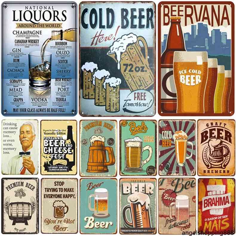

Good Beer Plaque Tin Sign Pin Up Shabby Chic Decor Signs Vintage Bar Decoration Metal Poster Pub Platea