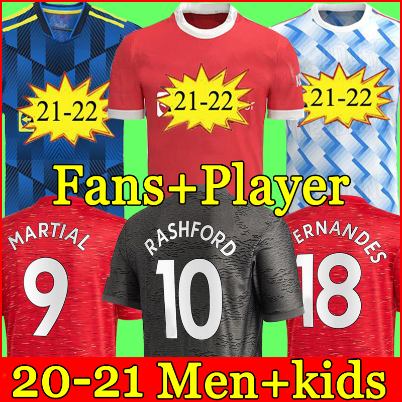 

Manchester 2021 2022 soccer jerseys UNITED CAVANI UTD VAN DE BEEK B. FERNANDES RASHFORD football shirt 20 21 man + kids kit HUMANRACE fourth, 21-22