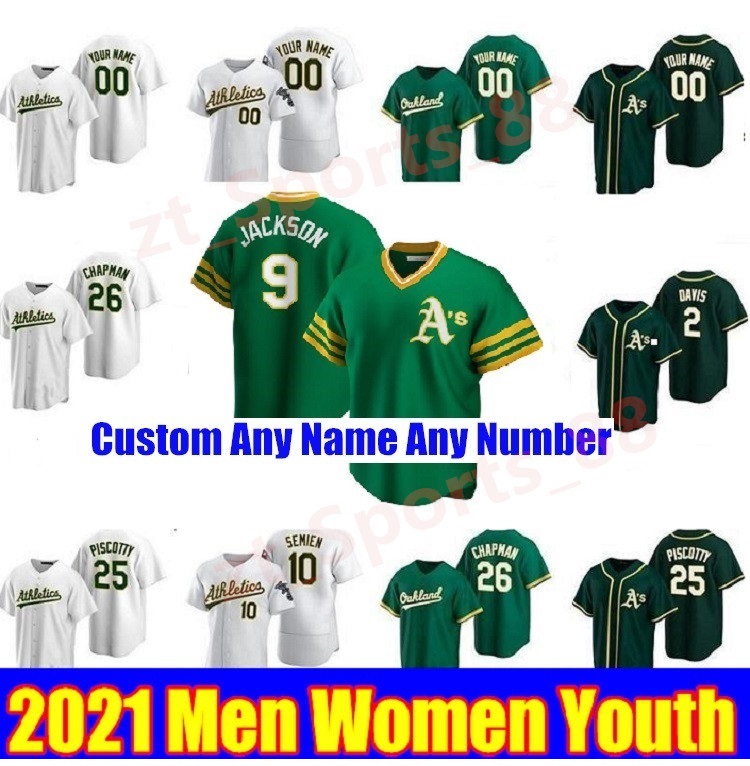 

20 21 Oakland Men Women youth Matt Olson Athletics Baseball Jerseys Chapman Reggie Jackson Rickey Henderson 50 Mike Fiers 2 Khris Davis Jersey, Blue;black