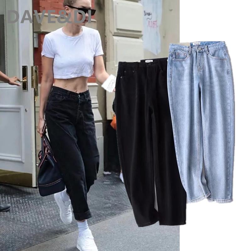 Women&#039;s Jeans Elmsk Woman Fashion Blogger High Street Vintage Washed Lazy Loose Mom Waist Harem Boyfriend For Women-image-734450996