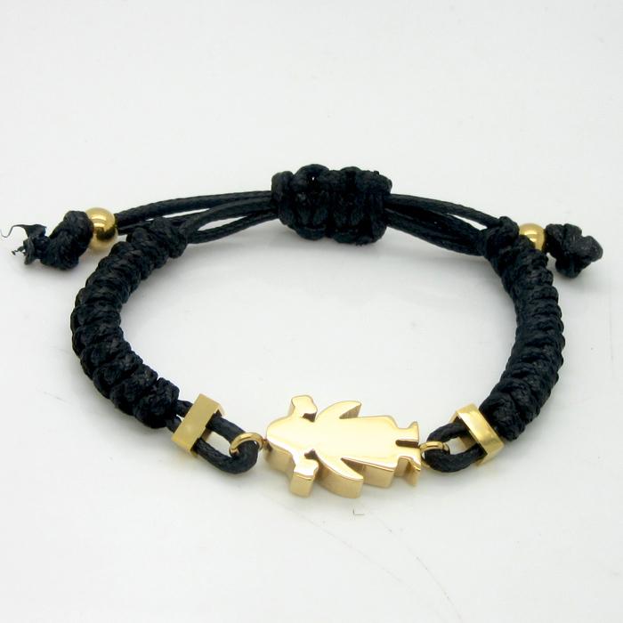 

Charm Bracelets Fashion Women Men Rope Gold Boys Girls Stainless Steel Brown Red Black Weave Braided Pulsera