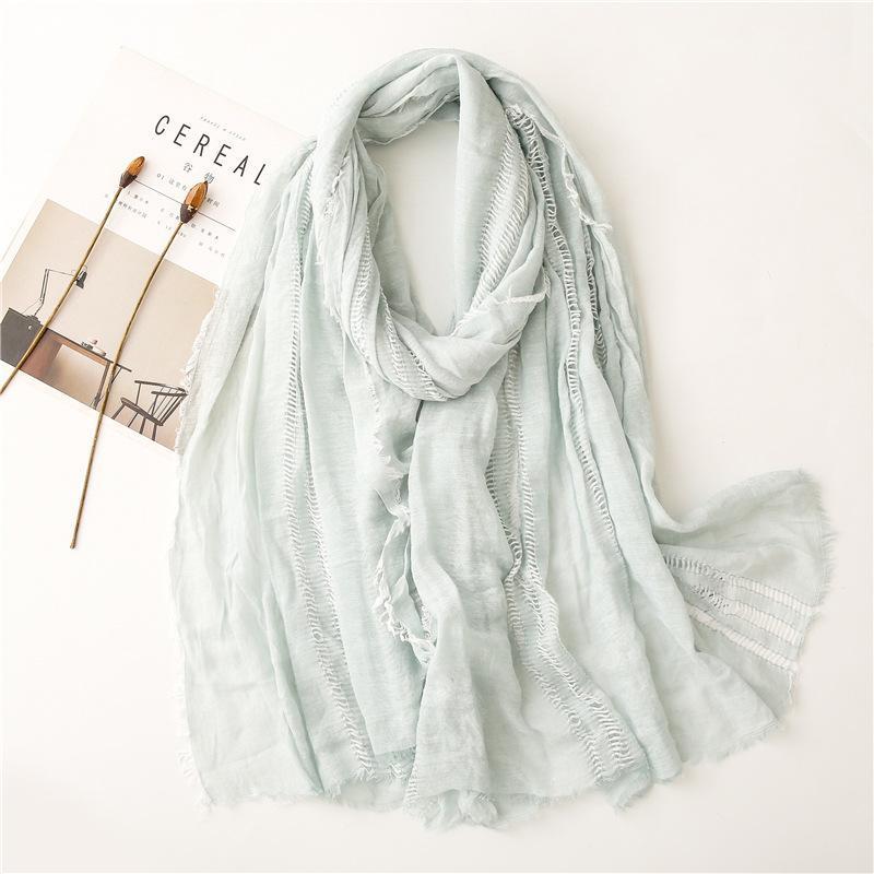 

Scarves Solid Fashin Hijab Scarf Women Luxury Wrap Neck Shawls Foulards Soft Muslim Head Snood Cotton Blends Casual Bandana 2021, Blue;gray
