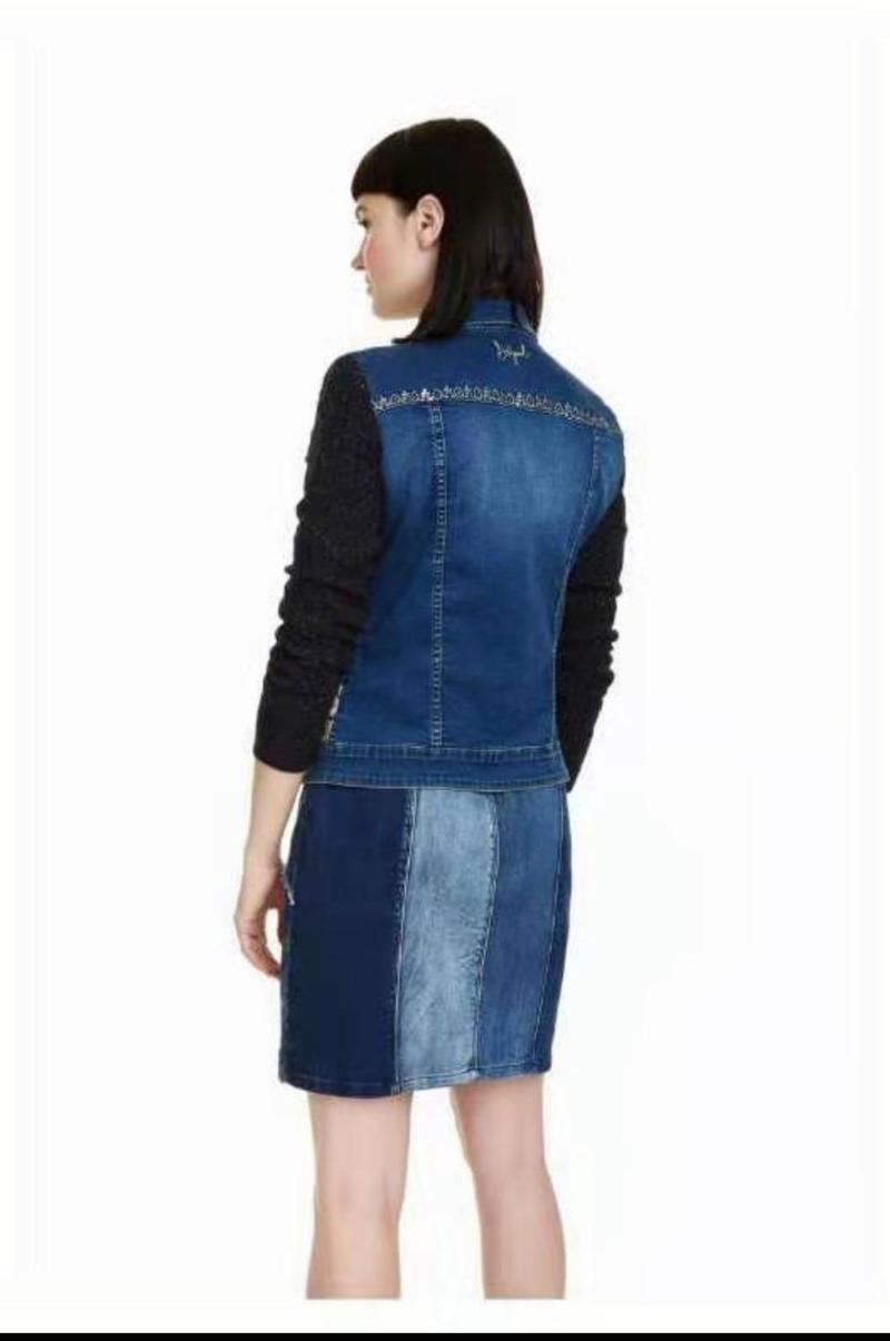 

Women's Jackets 2021 Jacket Jeans Uneven With Elastic Fabric From Sweater Glove
