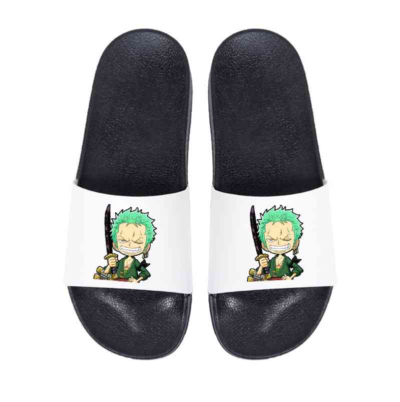 

Men Slides Non-slip Japanese Anime ONE PIECE Luffy Male Slippers Flip Flops Summer Beach Women Home Bathroom Sandals Outdoor Y0427, Black