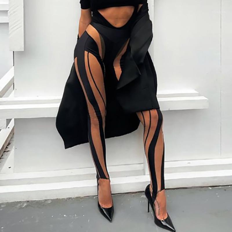 

Women' Pants & Capris Sexy Women Leggings Striped Print Slim Bodycon High Waist Color Block Skinny Long Trousers Female Streetwear Summer, Black