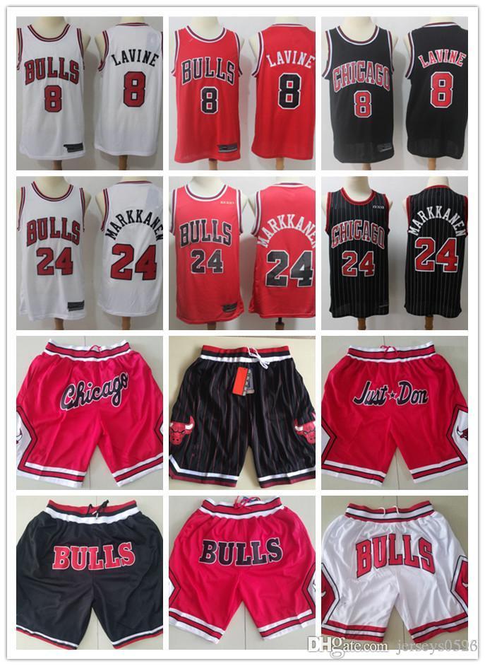 

Mens Chicago Bulls Throwback jerseys Zach LaVine Lauri Markkanen Basketball Shorts Black Basketball Jersey Red, Black;red