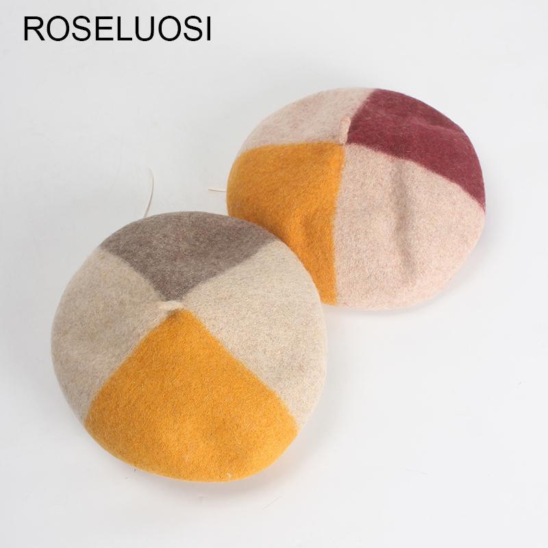

Women Winter Wool Beret Hat Autumn Thick Warm Berets Hats Fall Woolen Bonia Femininos, Black