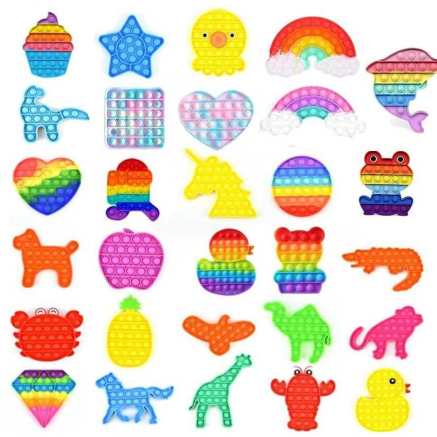 

Fast Shipping Rainbow Push Bubble Fidget Sensory Toy Stress Reliever Stress Relief Toys Anxiety Relief Toys For Kids Birthday Party Gifts