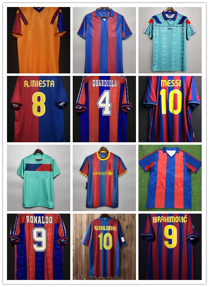 

Retro soccer jersey 05 06 96 97 07 08 09 10 11 XAVI RONALDINHO RONALDO RIVALDO GUARDIOLA Iniesta finals maillot de foot 1899 1999, Blue