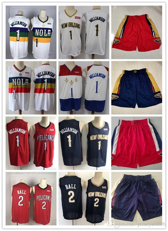

Mens New OrleansPelicansThrowback jersey Zion 1 Williamson Lonzo 2 Ball Basketball Shorts Basketball Jerseys Purple White Red, Color