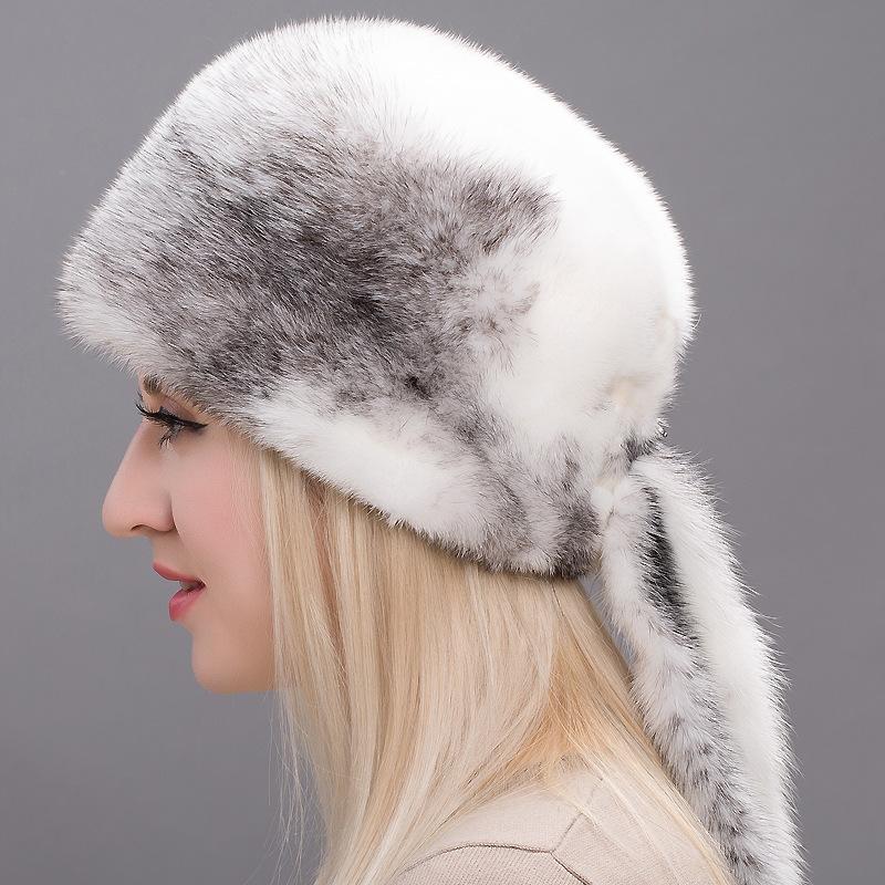 

Beanie/Skull Caps Winter Imported High Quality Soft Grass Hat Women Whole Warm Ear Protection Ross Barrel Cap, White