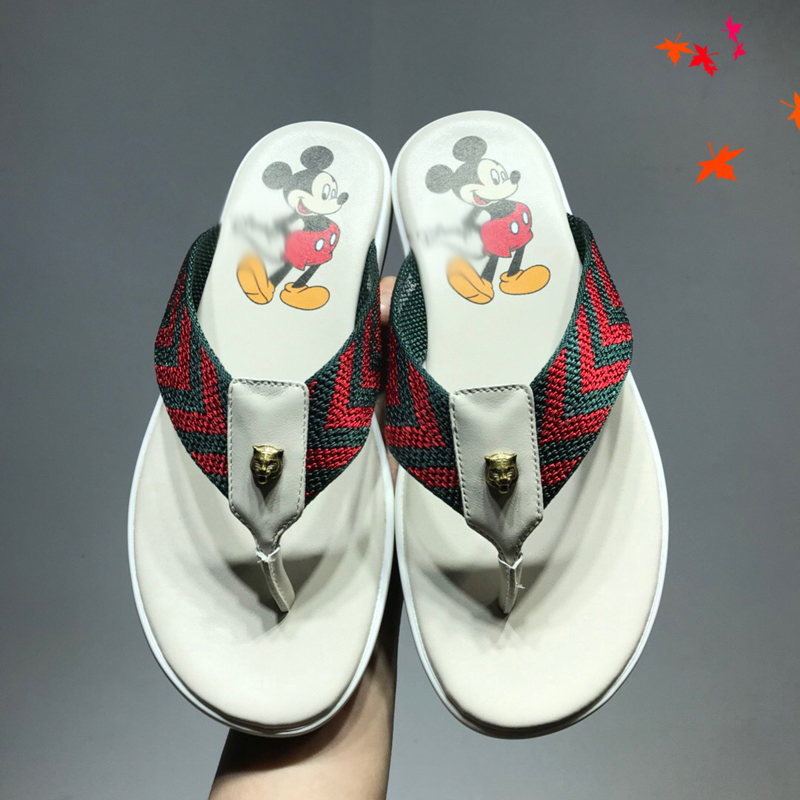 

2021 Slipper Designer Slide Summer sandals Fashion Men Beach Indoor Flat Flip Flops Leather luxurys 7Shoes mens Slippers with box Size 39-45 -H244, White
