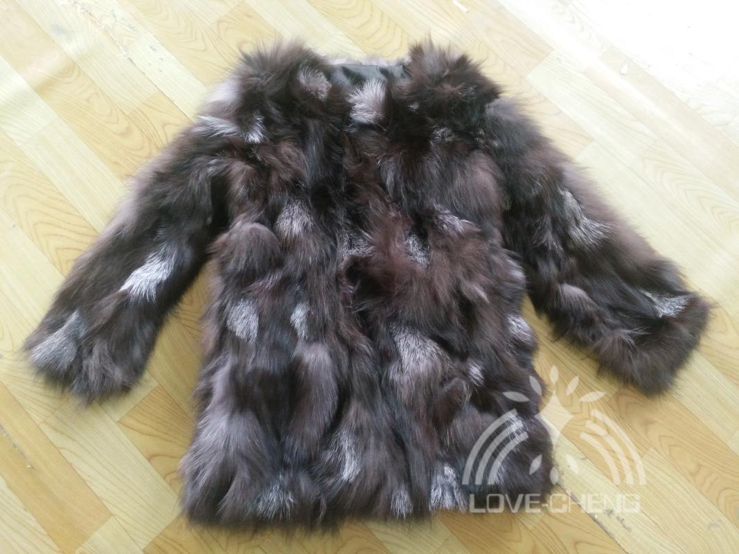 

Women's Fur & Faux Real Natural Genuine Sliver Coat Fashion Jacket Warm Winter Custom Any Size, Black