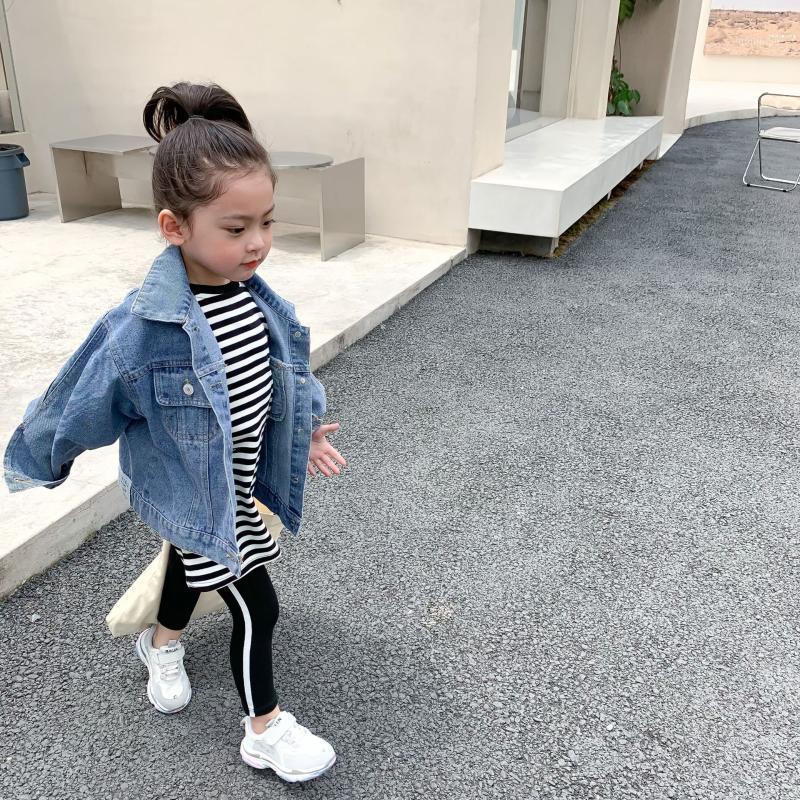 

Jackets 2021 Spring And Autumn Children Wear Boys Girls Fashion Style Denim Jacket 3-8 Years Old Casual Comfortable, Blue;gray