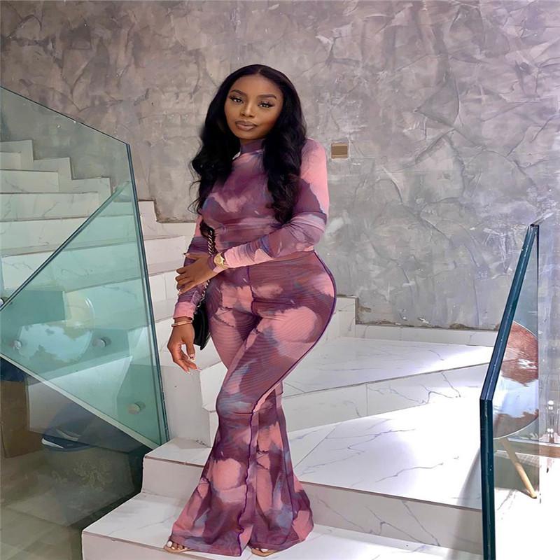 

Pink O Neck Long Sleeve Cool Print Skinny Jumpsuits Sexy Tight High StreeLady Fashion Women Sheath Bodysuits Women' & Rompers, Multi