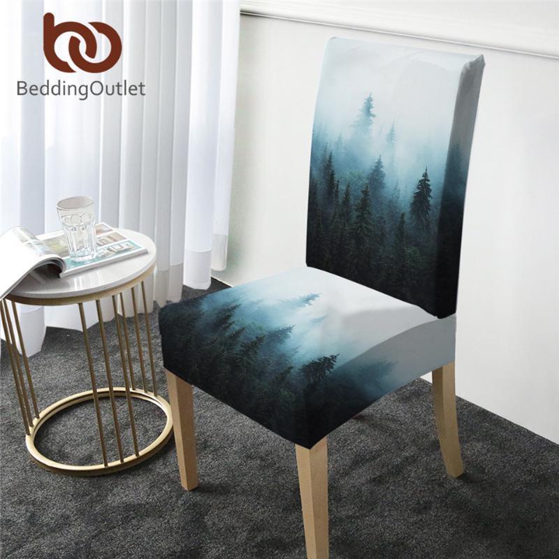 

Chair Covers BeddingOutlet Fir Forest Dining Cover Coniferous Tree Slipcover Nature Seat Cozy Removable Spandex 1PC